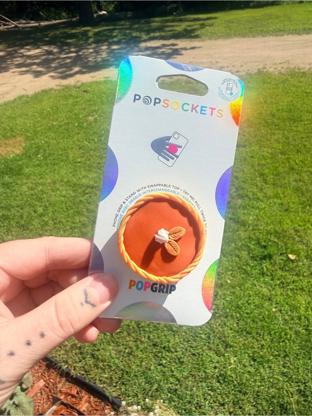 PopSocket PopGrip Pumpkin Pie Phone Grip with Leaf Accent